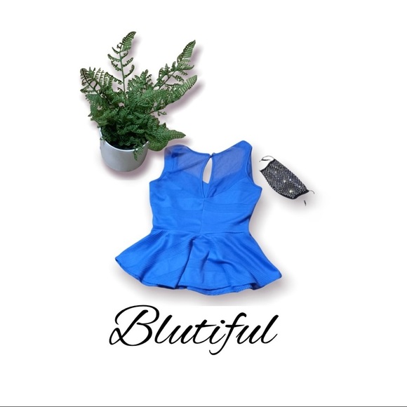 Royal blue women’s peplum - Picture 2 of 5